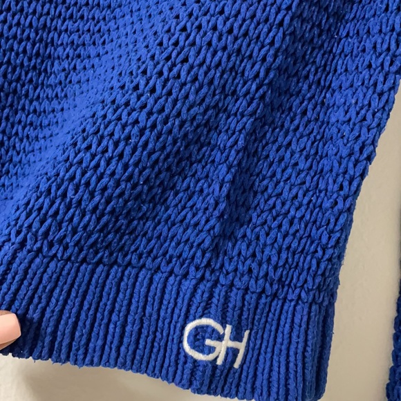 Blue Knitted cropped top - Picture 2 of 2